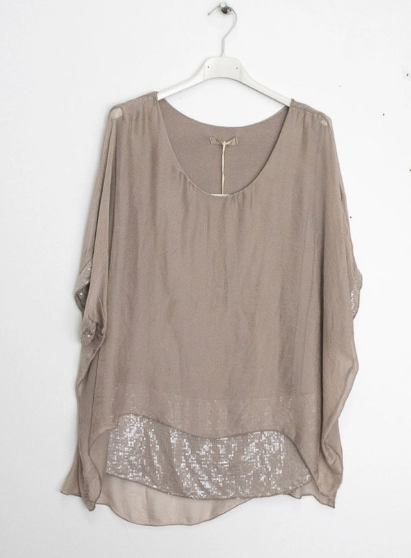 Made in Italy- UB Creations Silk Top - Gold