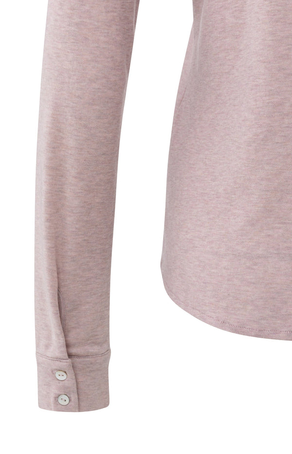 YAYA Jersey Melange Blouse - Shadow Gray Pink Mel
