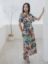 Isla Bonita Cotton Midi Dress — Unique Print