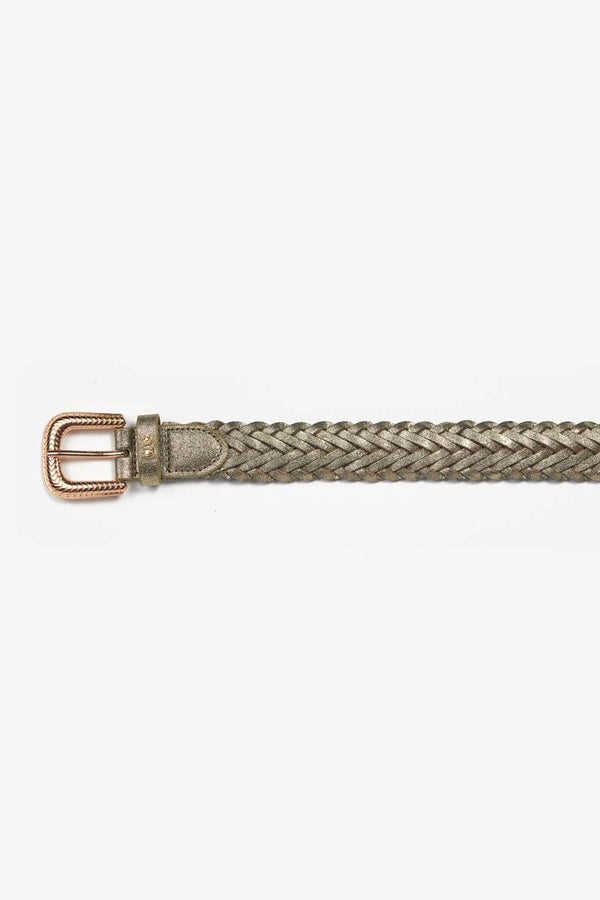 Le temps Gold woven Brunell belt-Gold