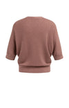 YAYA Batwing Cardigan with Short Sleeves & Button Closure - Burlwood Pink Melange