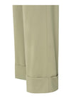 Yaya Wide-leg trousers with pleats and fixed turned-up hem Soft Green