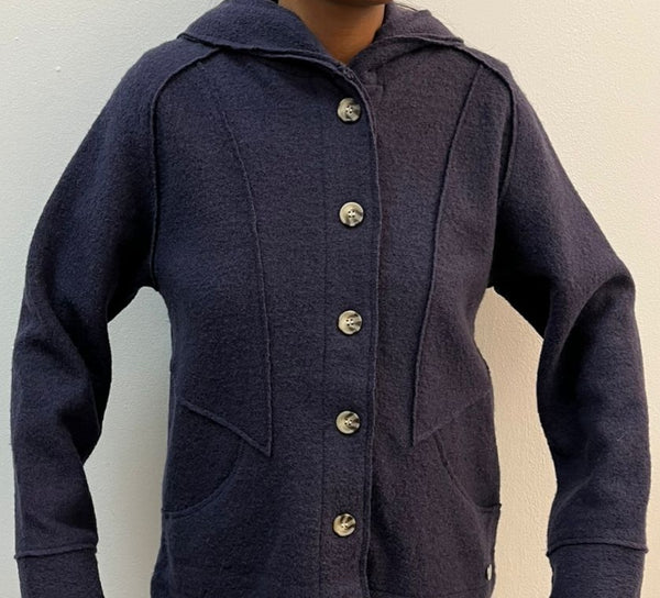 Yarra Trail Boiled Wool Jacket - Evening Sky