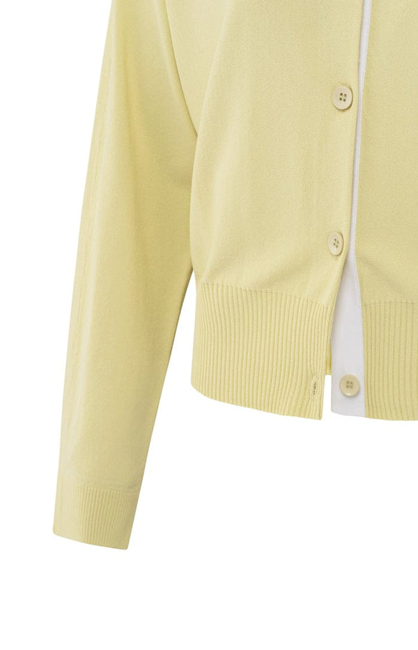 Yaya Batwing cardigan with contrasting details-Frozen Dew Sand Dressin