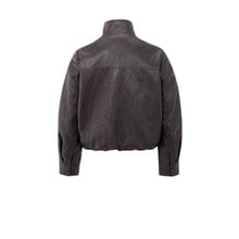 YAYA Faux Leather Jacket with Baloo - Anthracite Brown