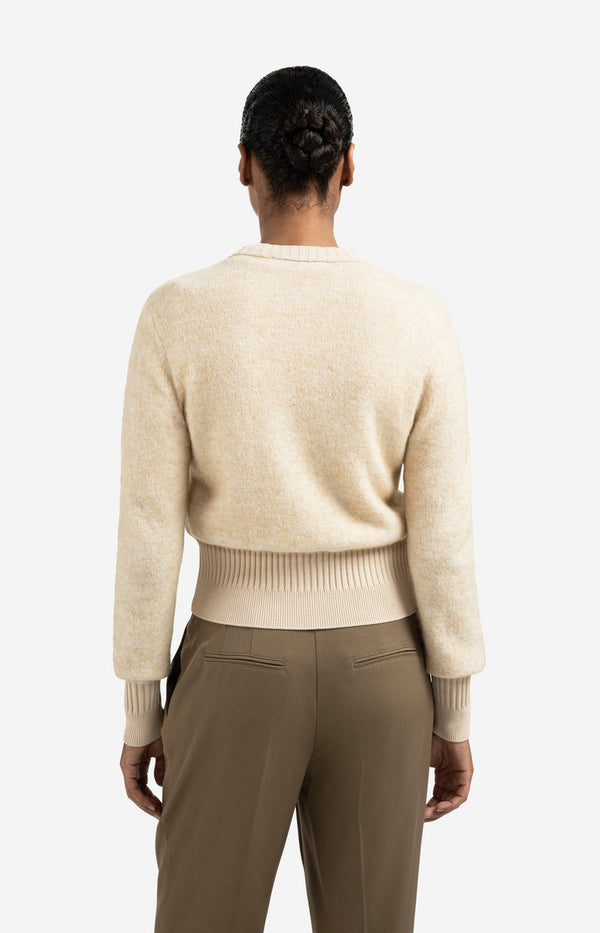 YAYA Long Sleeve Double Rib Cardigan- YellowSand Beige