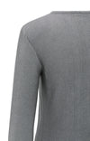 YAYA Ribbed Shoulder Pads Long Sleeve Top - Dark Night Grey Dess