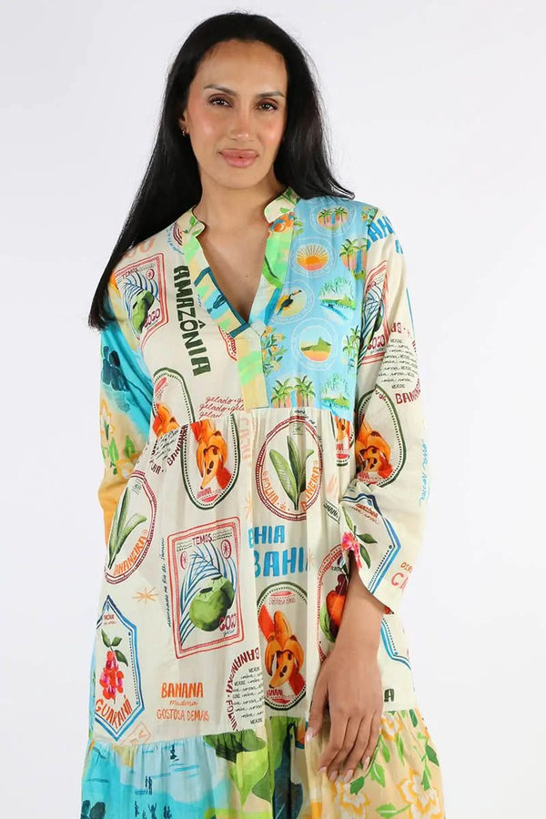 LulaLife Exotica Midi Dress - Multi