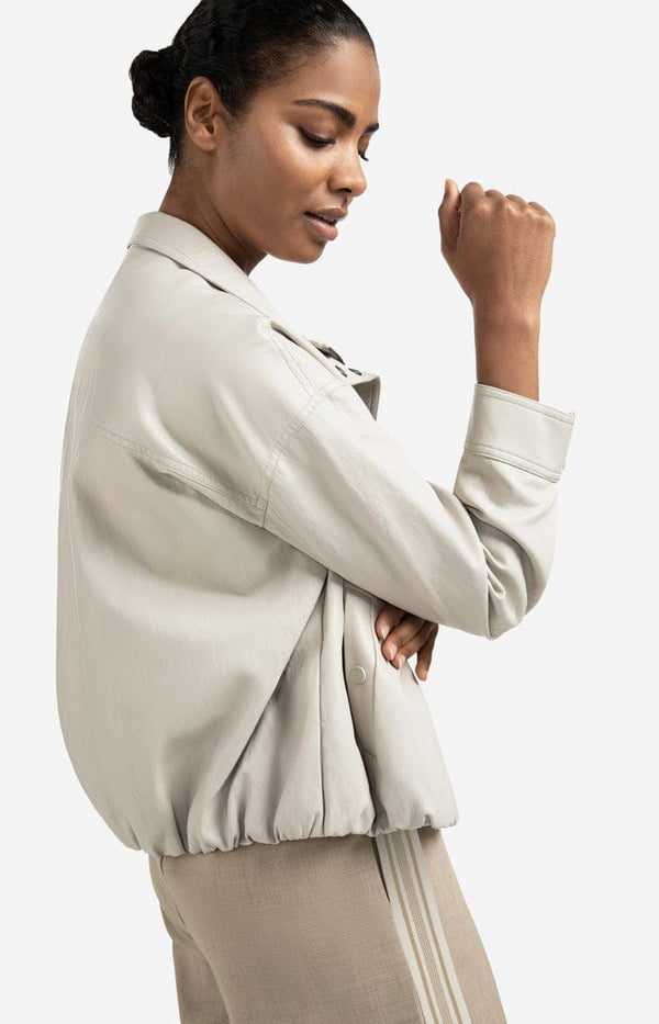 YAYA Faux Leather Jacket with Baloo - Chalk White