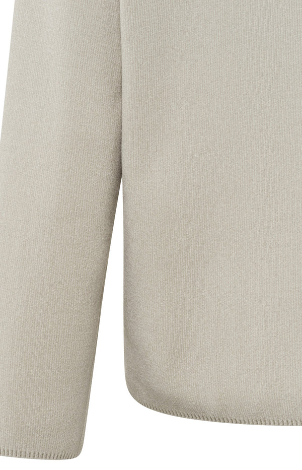 YAYA Chenille V-neck sweater - Silver Lining Beige