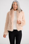 Brave + True Glamour Fur Jacket - Blush Sparkle