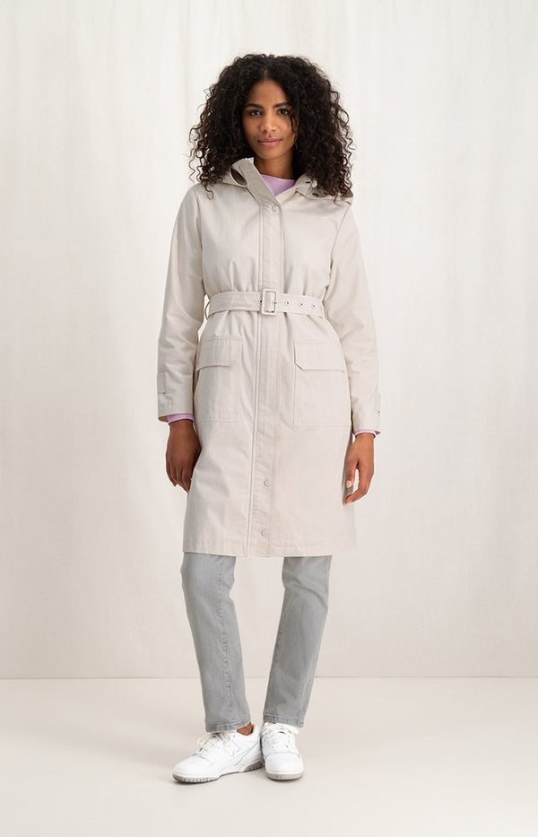 YAYA Woven Parka Jacket - Chalk White