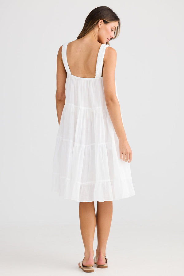 Holiday Saunter Dress - White