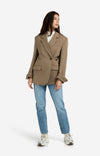 YAYA Mid Waist Boyfriend Denim - Blue Denim