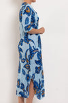 ONESEASON Lemnos Long Poppy Dress - Blue Flower