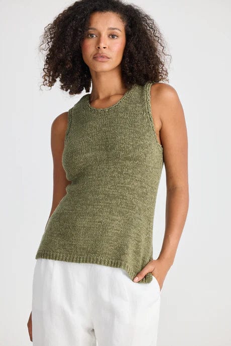 THE SHANTY Saffron Knit Tank - Khaki