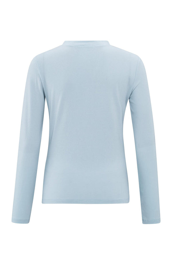 YAYA V-neck Top - Gray Dawn Blue