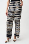 Joseph RibkoffGeometric Mid-rise Trousers- Midnight Blue/Multi