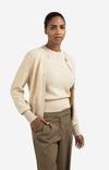 YAYA Long Sleeve Double Rib Cardigan- YellowSand Beige