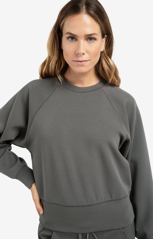 YAYA Raglan Sweatshirt - Dark Night Grey