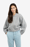 YAYA Short Woven Boucle Jacket - Ice Blue Dessin