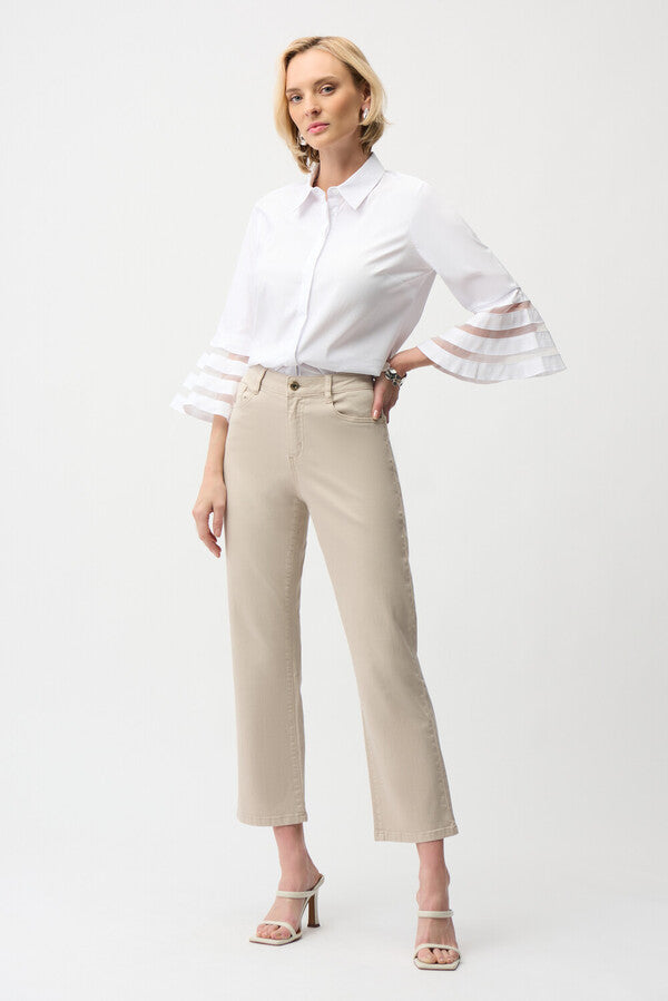 Joseph Ribkoff- Chic Flare-sleeve Blouse - White