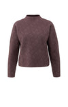 YAYA Jacquard Sweater - Fudge Purple Dessin