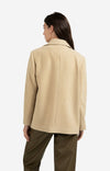 YAYA Woven Double-Breasted Coat- Greenish Sand Beige