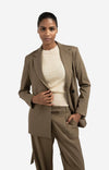 YAYA Loose Fit Blazer With Belt Detail - Caspers Brownish Green