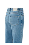 YAYA Mid Waist Boyfriend Denim - Blue Denim