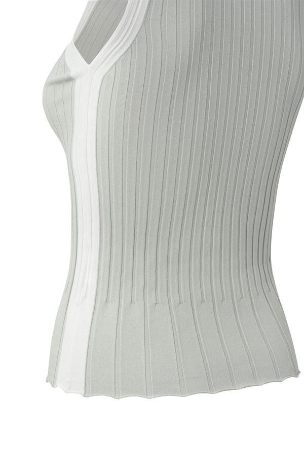 YAYA Ribbed Tanktop - Grey Melange