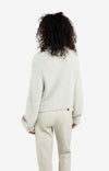 YAYA Furry Collar Sweater - CloudGrey