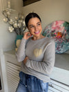 Made in Italy Baby Alpaca Round Neck Sweater with Lurex heart
