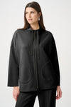 Joseph Ribkoff Scuba Jersey Funnel-Neck Boxy Jacket - Black