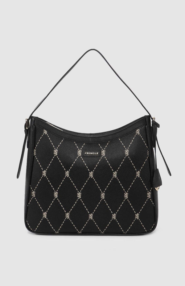 PRINGLE Argyle AOP Hobo Bag - Black