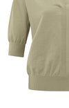 YAYA Polo with transparent sleeves - Soft Green