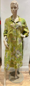Made in Italy Linen Dress - Hybiscus Green