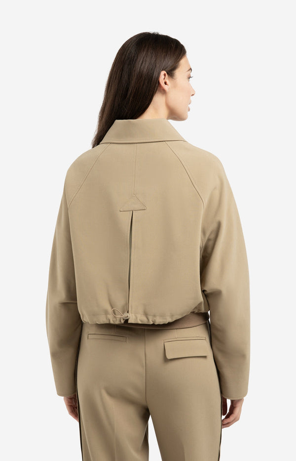 YAYA Short Woven Oversized Jacket - Khaki Green