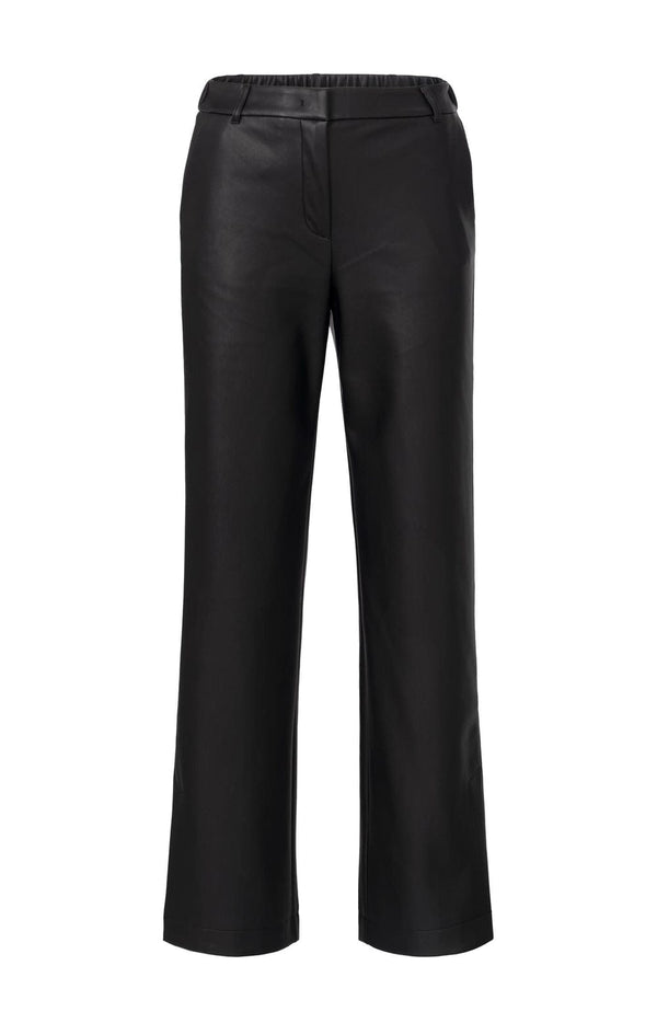 YAYA Faux Leather Trousers - Black