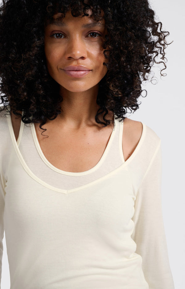 YAYA Two-in-one Top - Off White