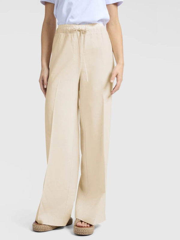 YAYA Woven Wide Leg Trousers - Summer Sand