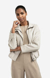 YAYA Faux Leather Jacket with Baloo - Chalk White