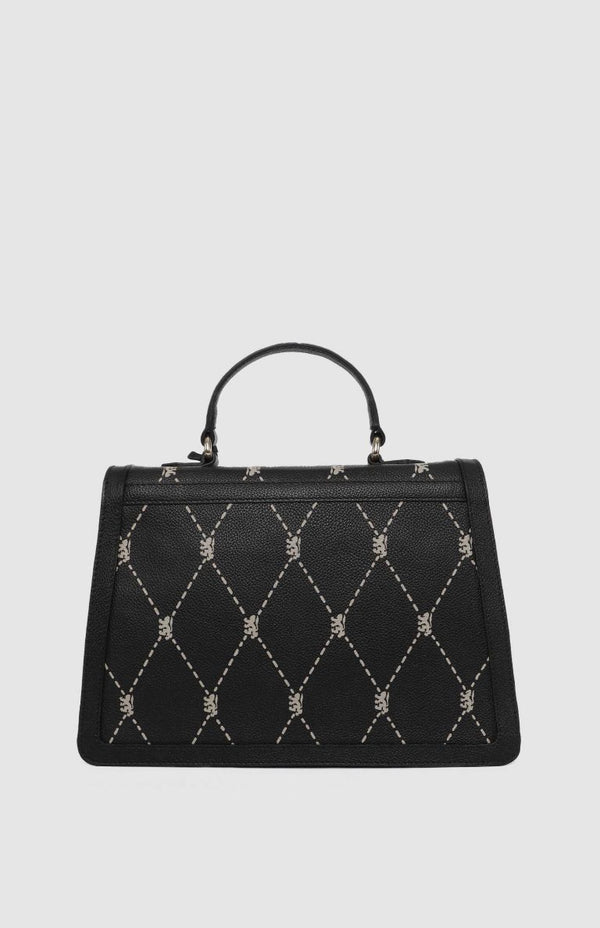 PRINGLE Argyle AOP Top Handle Crossbody Bag - Black