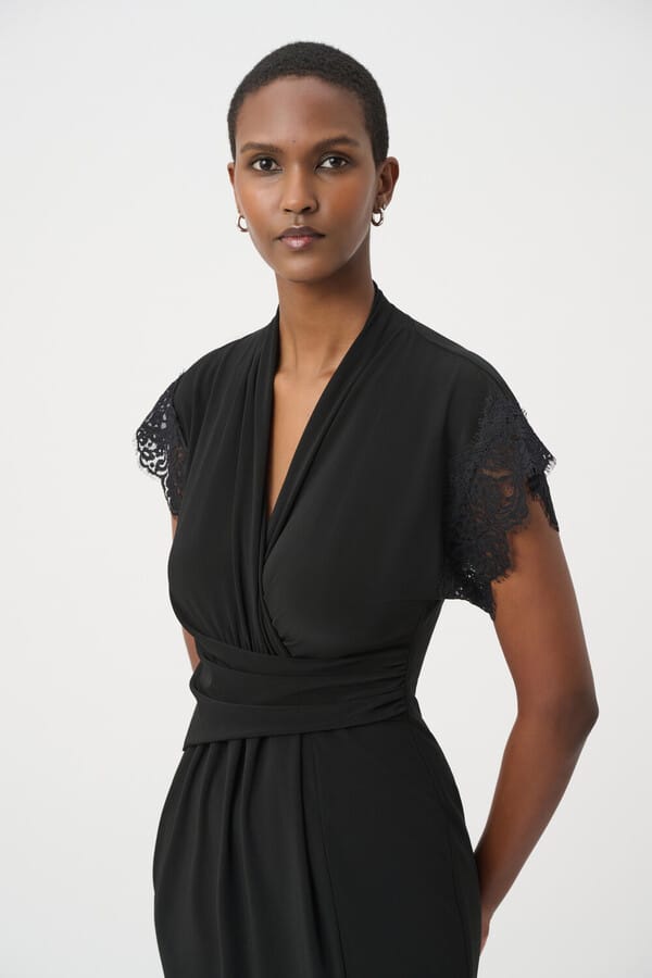 Joseph Ribkoff Knee-length Wrap Dress - Black