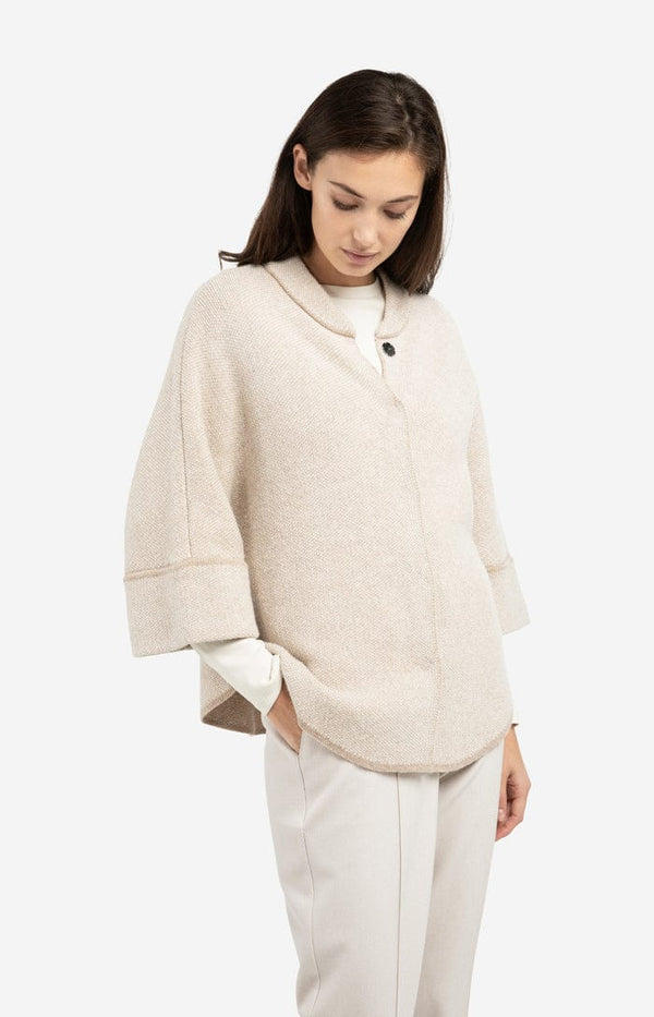 YAYA knit poncho cardigan - Oxford Tan Brown Dressin