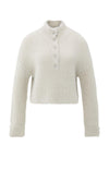 YAYA Furry Collar Sweater - CloudGrey
