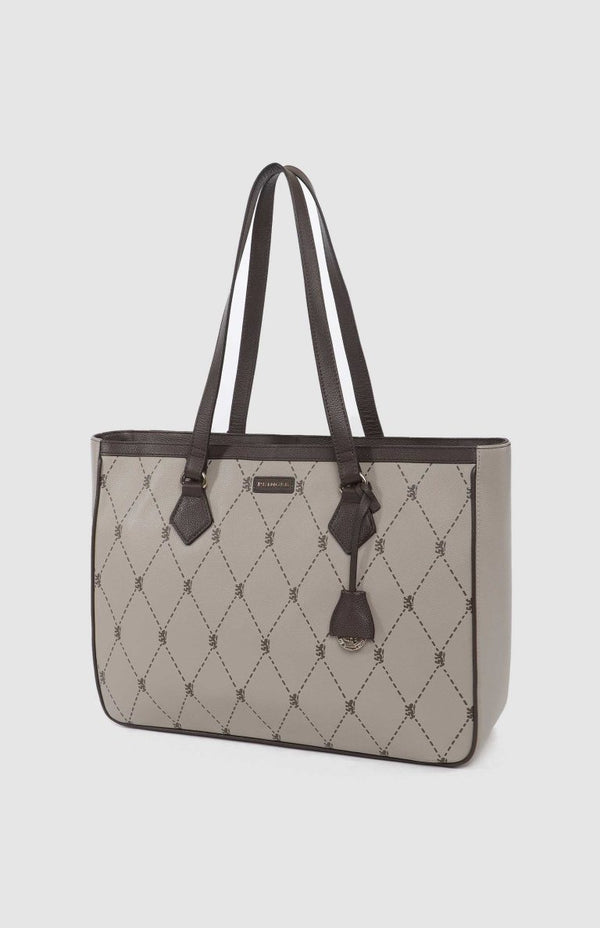 PRINGLE Argyle AOP Work Laptop Tote Bag - Stone