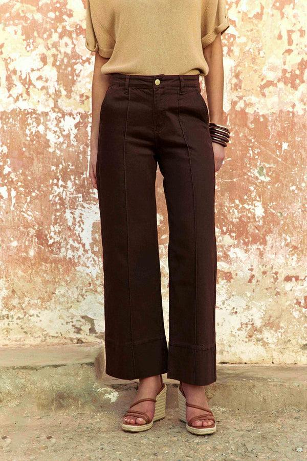 La Petite Etoile PaolatStraight-Leg Trousers - Marron