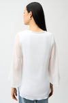 Joseph Ribkoff Straight Tunic With Chiffon Tulip Sleeves-vanilla