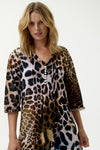 ONESEASON Lipari Long Poppy Dress - Leopard